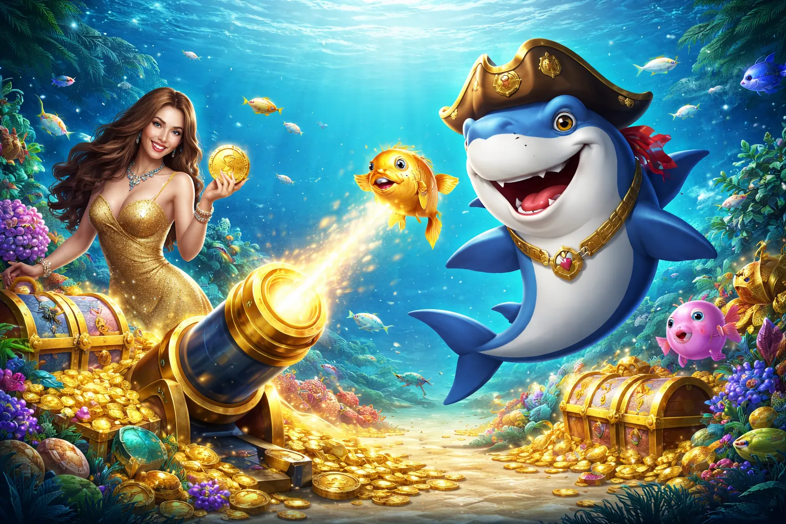 Trò chơi bắn cá đổi thưởng vipae888 với đại dương sống động